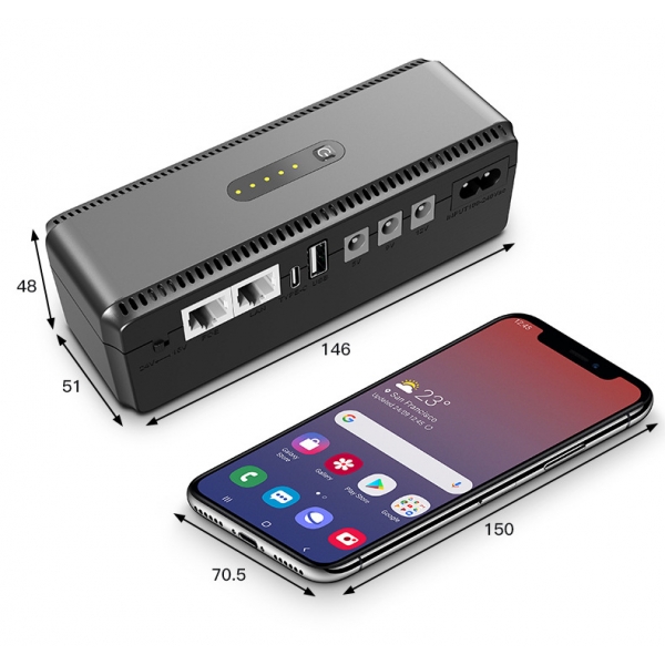 ДБЖ для WiFi маршрутизатора YEPO Smart DC-UPS New 2025 (10400mAh/DC/5-24V/POE)