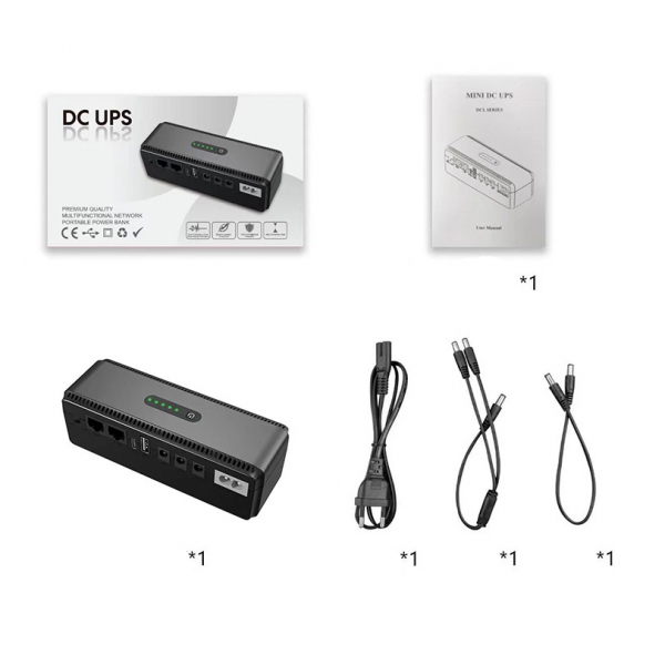 ДБЖ для WiFi маршрутизатора YEPO Smart DC-UPS New 2025 (10400mAh/DC/5-24V/POE)